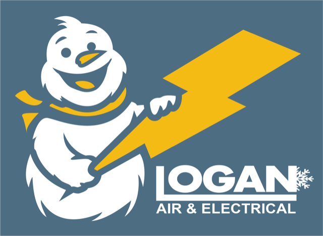 Logan Air and Electrical logo on blue background.png